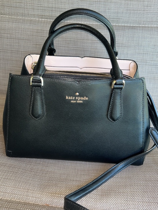 kate spade Handbags - kate spade Black Leather Satchel with Pink Interior